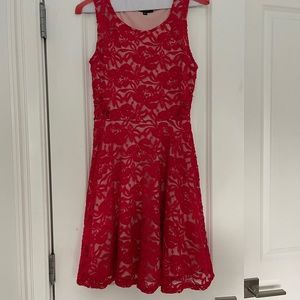 Lace Lined Red Dress
